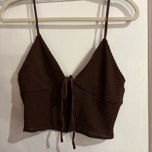 Brown tie front tank